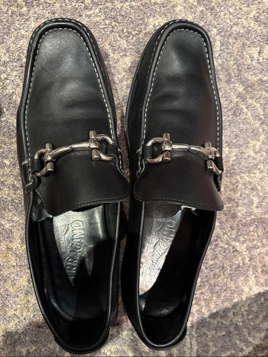 Salvatore Ferragamo Other - Salvatore Ferragamo Black Leather Metal Bit Loafers